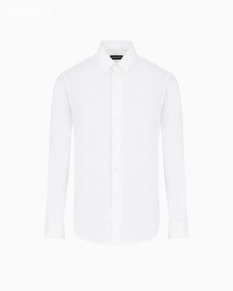 Stretch cotton poplin shirt
