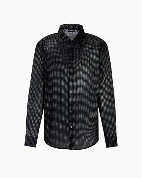 ASV Lyocell shirt with all-over micro-pattern print