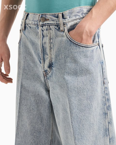 J74 Loose-fit marbled denim jeans