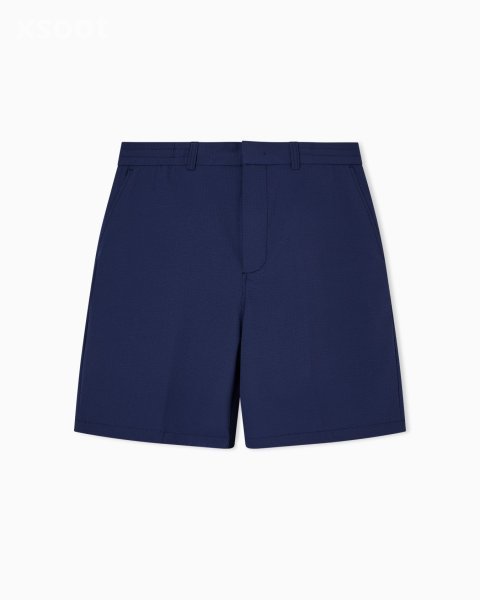 Seersucker nylon chino-style Bermuda shorts