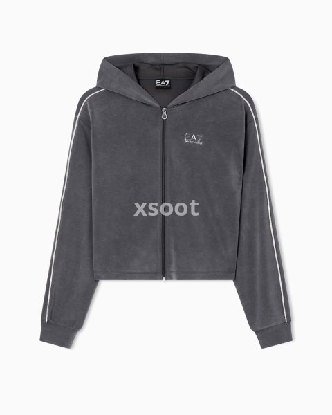 Precious stretch-modal interlock zip-up sweatshirt