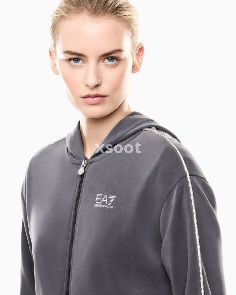 Precious stretch-modal interlock zip-up sweatshirt