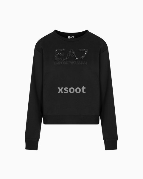 Cotton-blend crew-neck sweatshirt