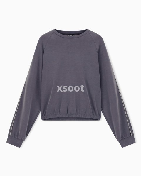 Precious crew-neck sweatshirt in stretch modal interlock