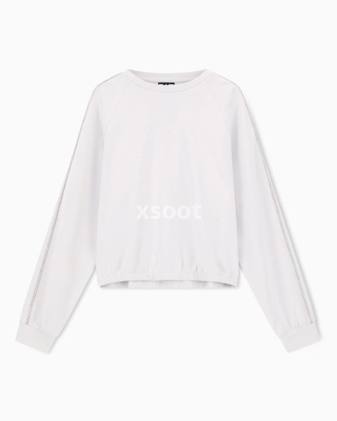 Precious crew-neck sweatshirt in stretch modal interlock