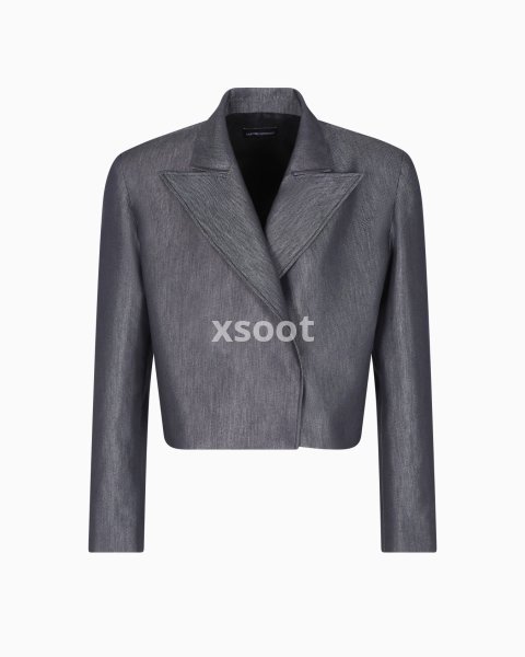 Polygon capsule collection yarn-dyed gabardine bolero