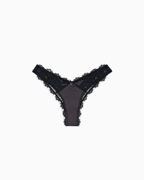 ASV lace Brazilian briefs with satin detail