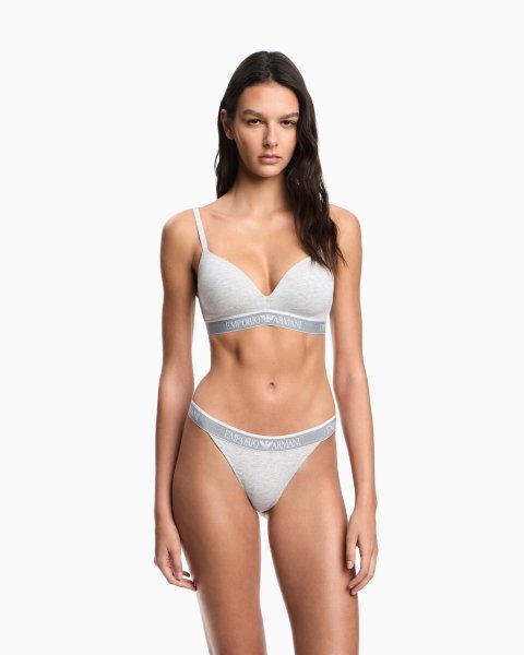 ASV Iconic organic-cotton, padded triangle bra with logo underband