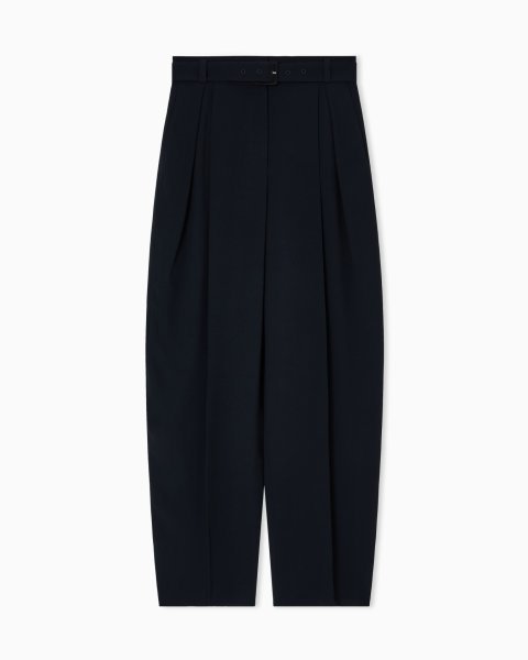 Envers satin trousers with pleats and belt