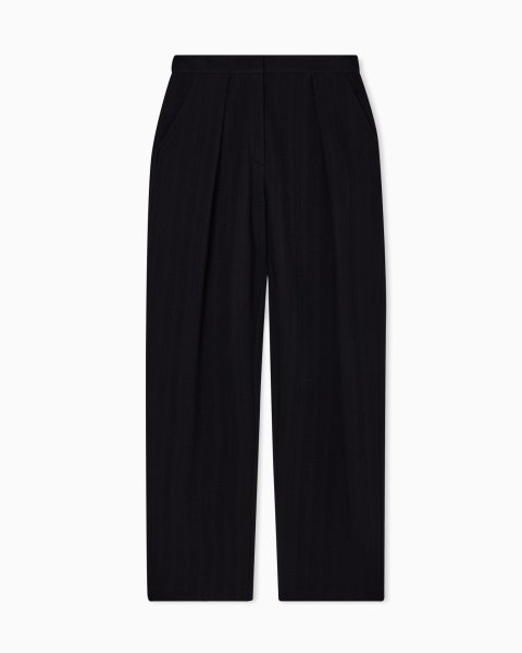 ASV chevron motif jersey trousers with pleats