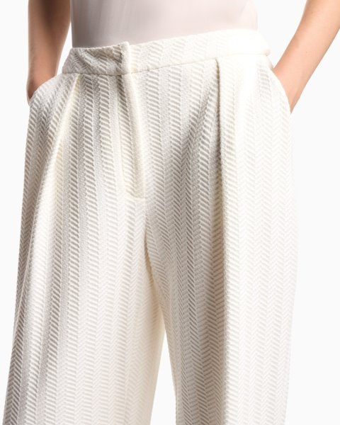 ASV chevron motif jersey trousers with pleats