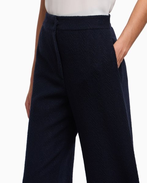 Icon chevron-motif jacquard wide-leg trousers