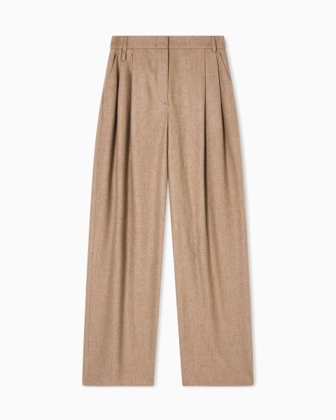 Icon wool flannel trousers with pleats