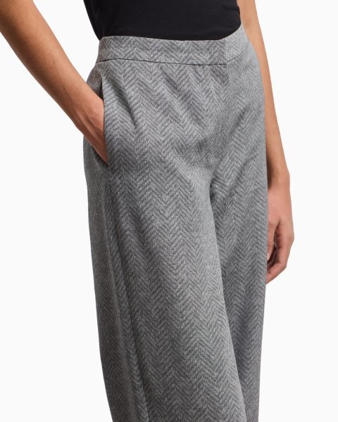 Icon chevron viscose-blend trousers