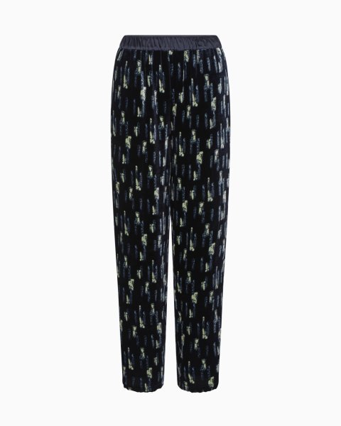 Printed velvet trousers