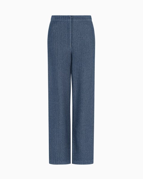 Chevron-motif jersey trousers