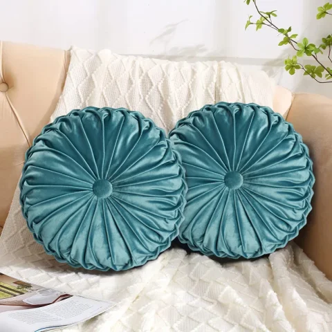 Velvet Round Throw Pillow (Set of 2)