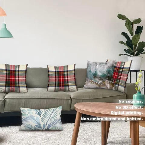 Pillow Covers 18X18 Inch Set Of 2, Scottish Tartan Wool