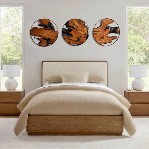 3 Piece Round Cedar Wood Wall Accents