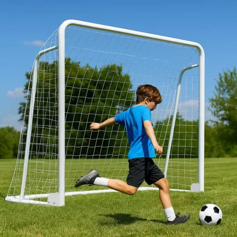 Foldable Steel Soccer Goal - Soccer Goals For Backyard With Training Target And 6 Cones